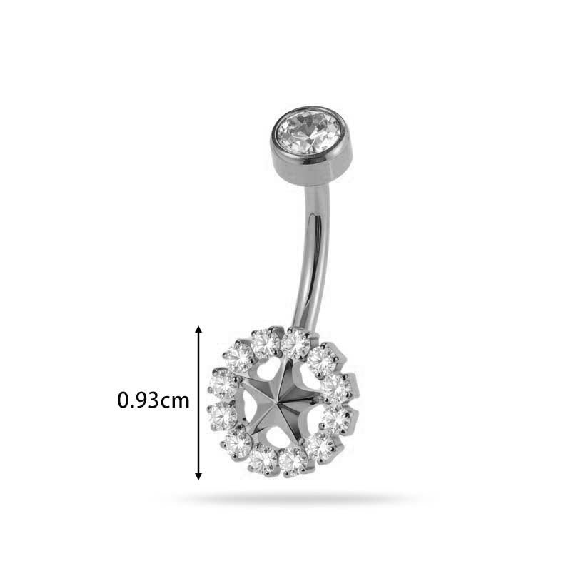 G23/F136 Titanium Flower CZ Internally Threaded Belly Button Ring – Stylish Navel Piercing Jewelry