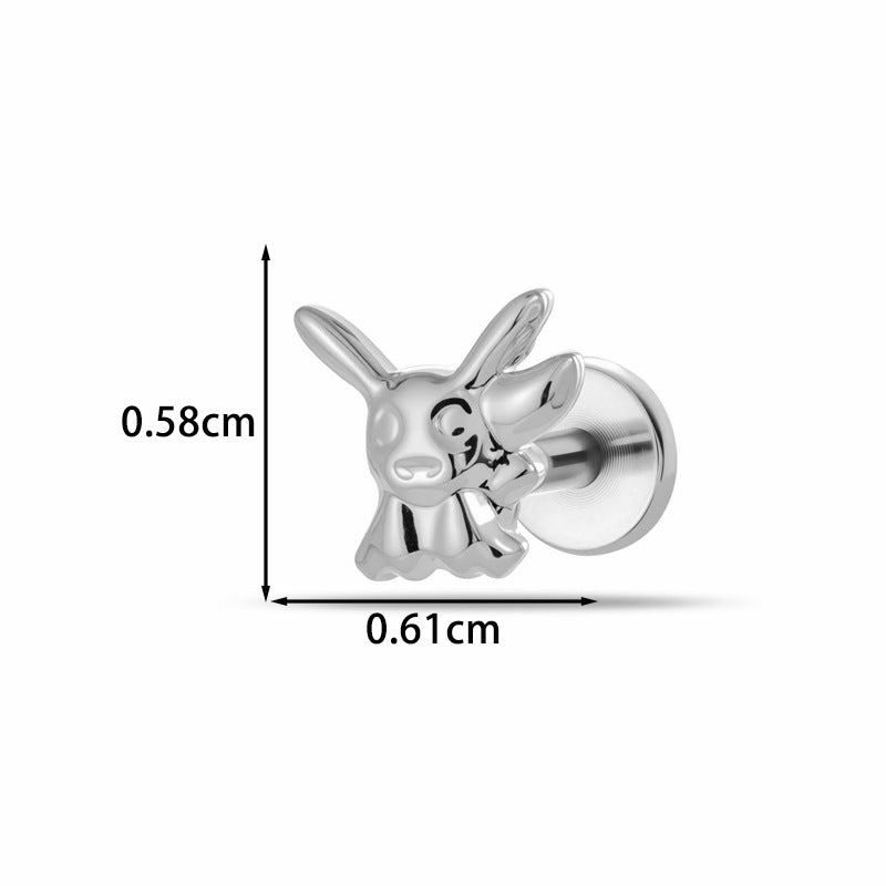 Implant Grade G23 ASTM F136 Titanium CZ Labret Stud | Internal Thread 16G Flat Back Lip & Cartilage Earring