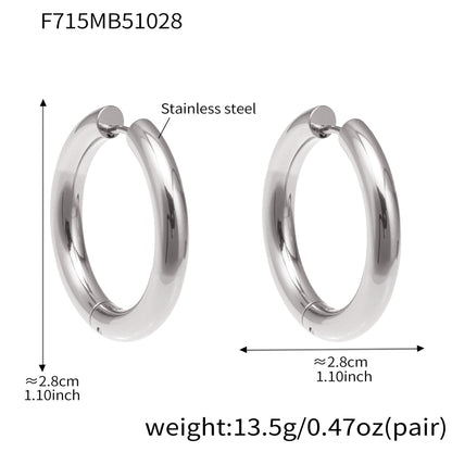 Statement Stainless Steel Hoop Earrings – Bold Geometric Circle Earrings, Modern Minimalist Jewelry for Women