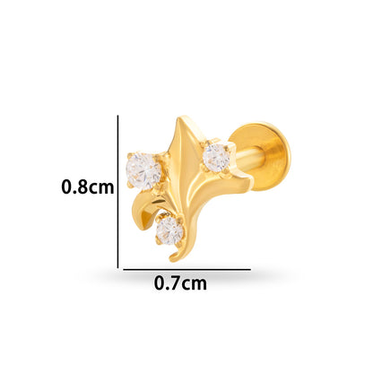 G23/F136 Titanium Internally Threaded CZ Flat-Back Cartilage Stud Earrings