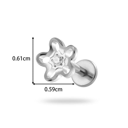 Implant Grade G23 ASTM F136 Titanium Geometric Labret Stud | Push Pin Flat Back 16G Lip & Cartilage Piercing Jewelry