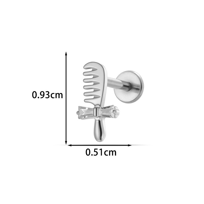 G23/F136 Titanium Micro CZ Internal Thread Piercing Jewelry – Christmas Tree, Rose, Comb & Bunny | 10 Styles