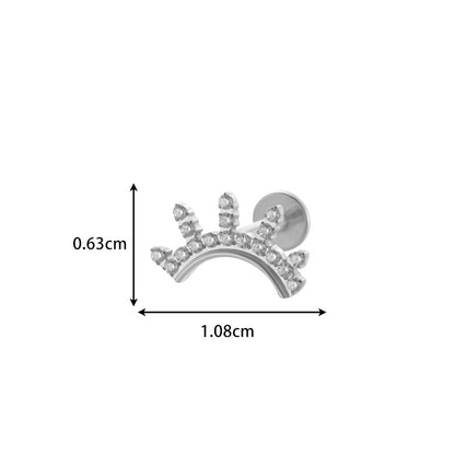 F136 Titanium Internally Threaded CZ Cartilage Stud Earrings – Flat Back Piercing Jewelry