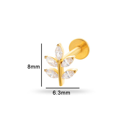 G23/F136 Titanium Zircon Lip & Cartilage Piercing Jewelry | Internally Threaded Studs | Fashionable & Hypoallergenic