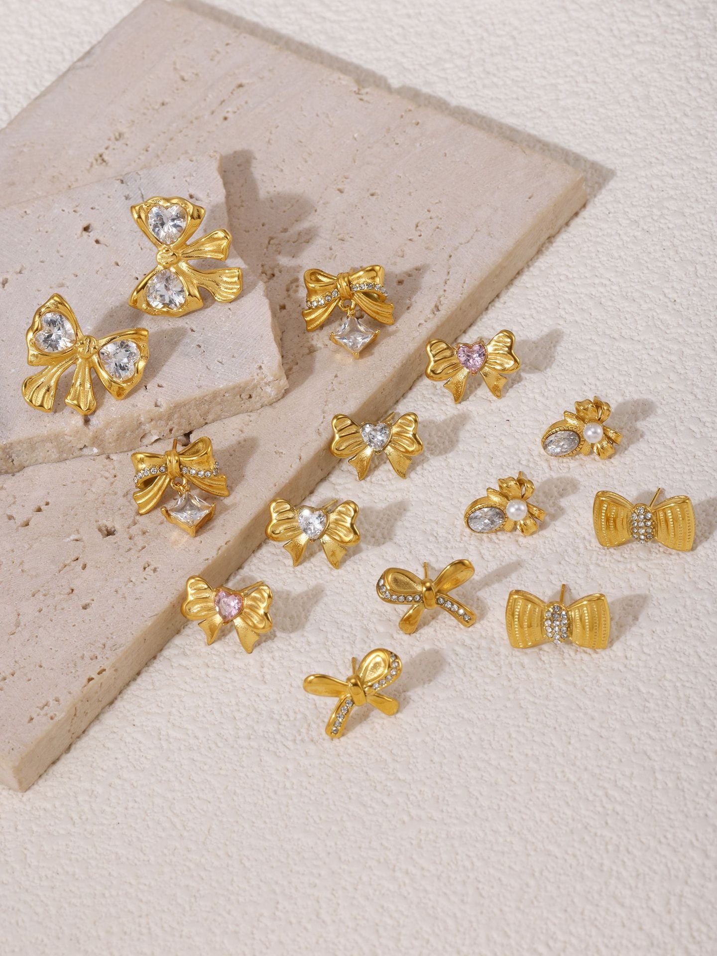 Stainless Steel Butterfly Earrings Rhinestone & Glass Stone Fashion Earrings