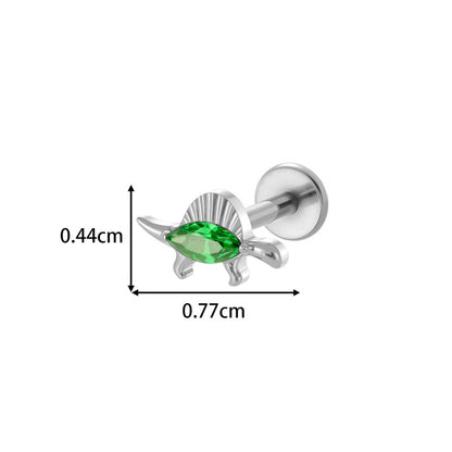 G23/F136 Titanium Colorful CZ Flower & Geometric Flat Back Labret Studs | Hypoallergenic Internally Threaded Piercing Jewelry for Ear, Lip, Cartilage
