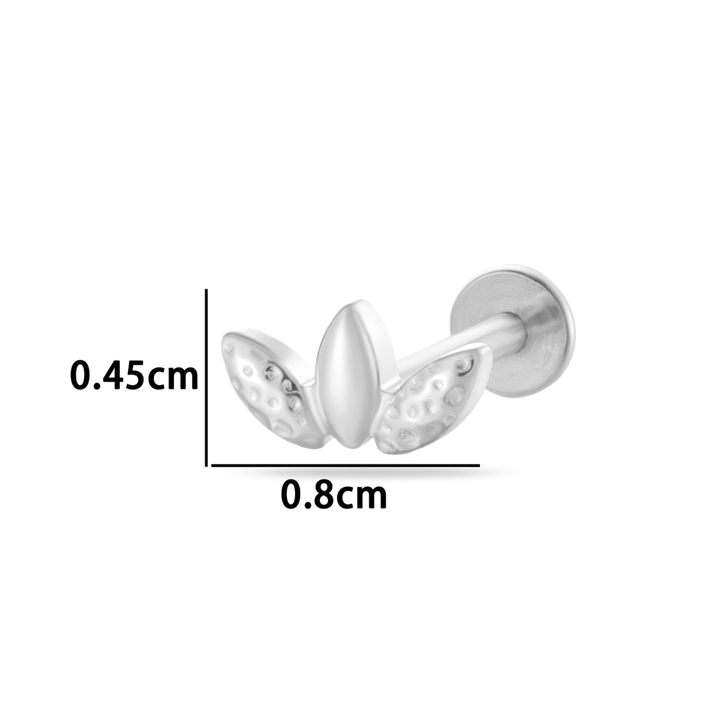F136 Titanium Internally Threaded Cartilage Stud – Heart, Butterfly, Rocket, Bone, Smiley Face Designs | Hypoallergenic Piercing Jewelry