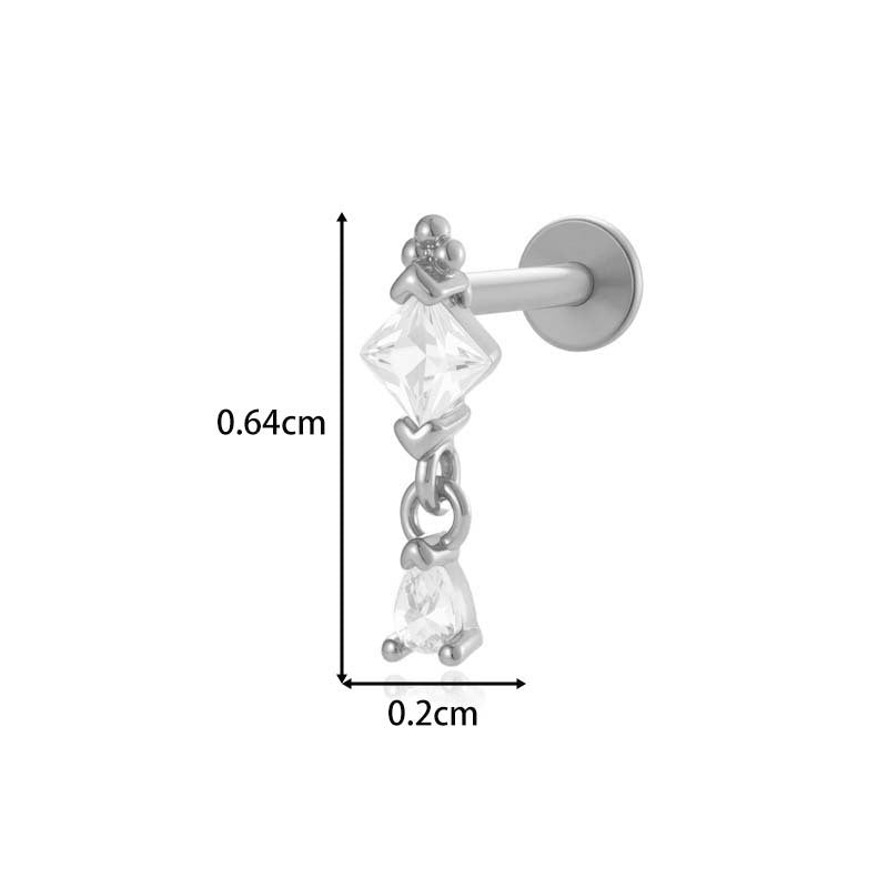 Titanium Internally Threaded  CZ Cartilage Stud – Hypoallergenic Piercing Jewelry