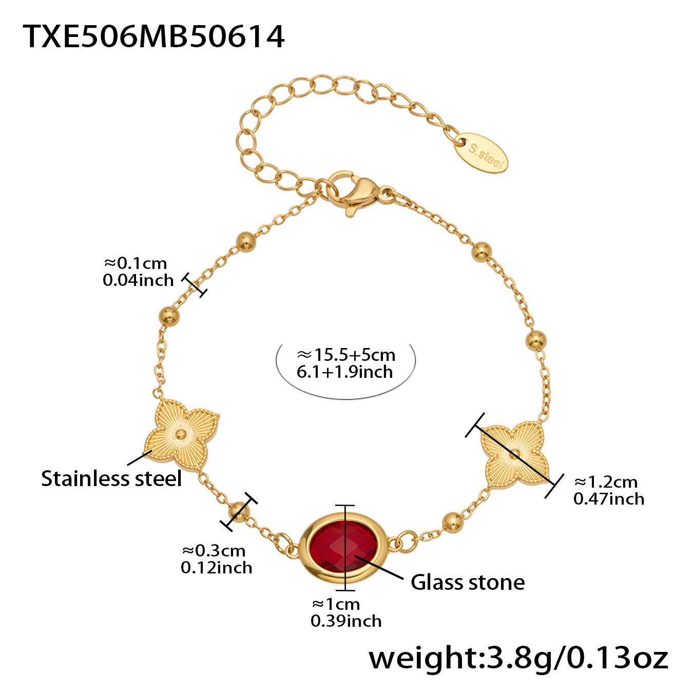 Stainless Steel Oval Gemstone Jewelry Series – Long Pendant Necklace · Bracelet · Drop Earrings | WANTI Jewelry