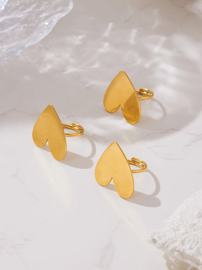 Stainless Steel Heart Sweater Chain Jewelry Set – Long Heart Necklace + Heart Earrings + Heart Ring | Fashion Gift Set