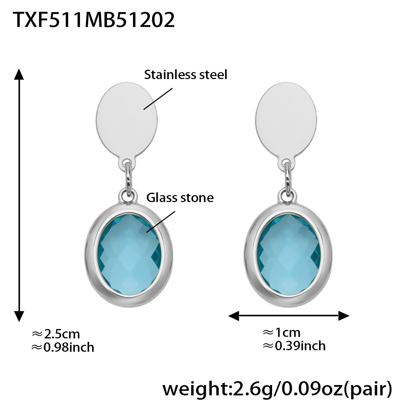 Candy Color Oval Glass Stone Necklace, Bracelet & Earrings Set – Stainless Steel | Fashion Jewelry | Colorful Minimalist Accessories