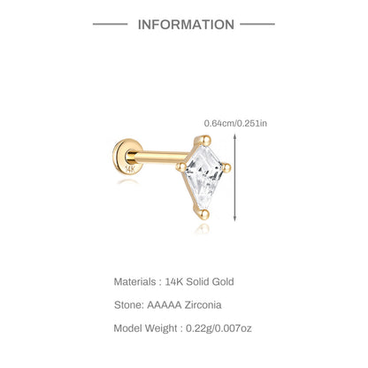 14K Gold Teardrop Zircon Stud Earrings – Dainty, Hypoallergenic & Everyday Chic