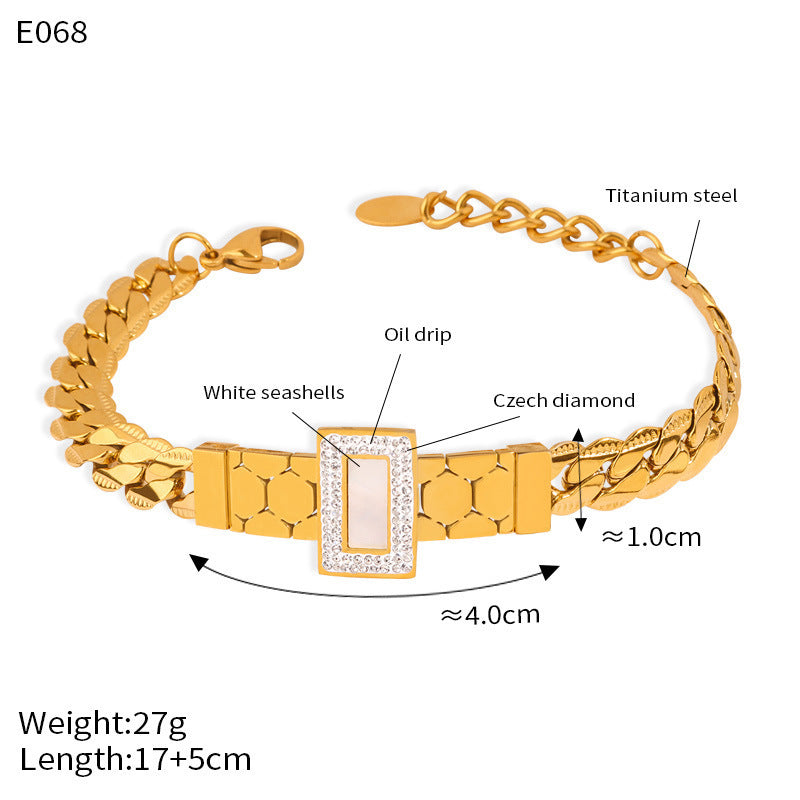 Trendy Stainless Steel Chain Jewelry Set – Rings, Bracelet, Earrings, Necklace & Bangle