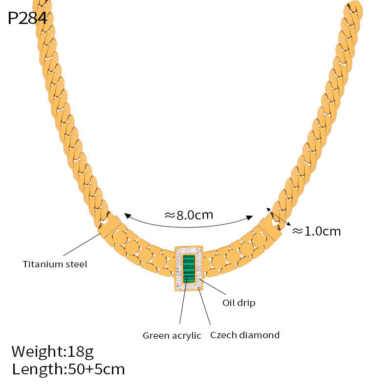 Trendy Stainless Steel Chain Jewelry Set – Rings, Bracelet, Earrings, Necklace & Bangle
