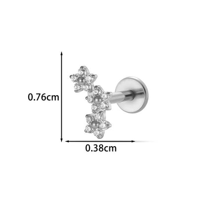 G23 F136 Titanium Geometric Flat Back Labret Stud – Internal Thread Cartilage & Lip Piercing