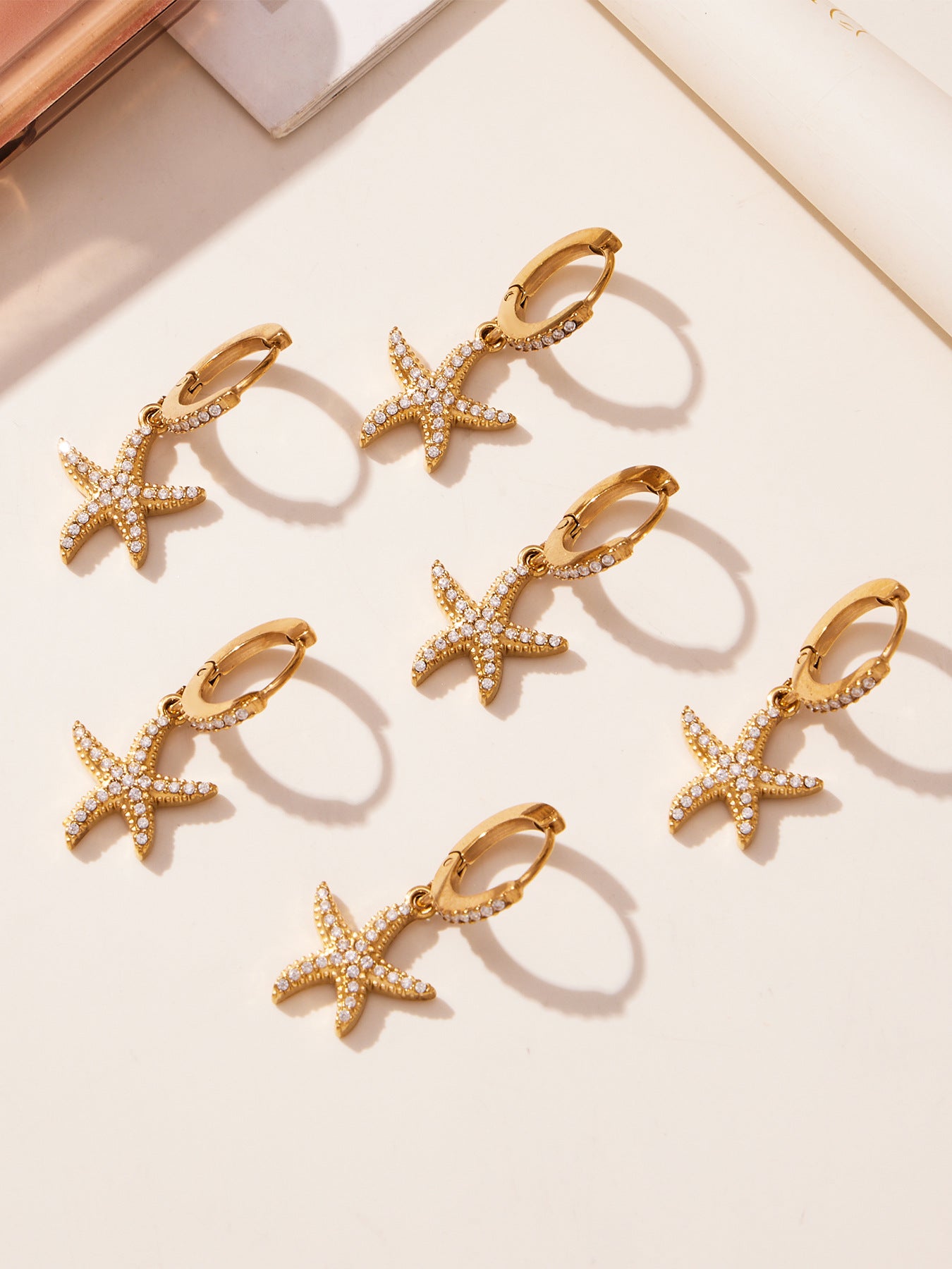Ocean Starfish Jewelry Set – Stainless Steel Necklace, Bracelet, Earrings & Anklet | Beach Style Fashion Jewelry | Hypoallergenic Gift for Women