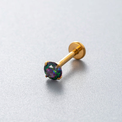 Minimalist Titanium Cartilage Barbell with Zircon – Hypoallergenic Piercing Jewelry