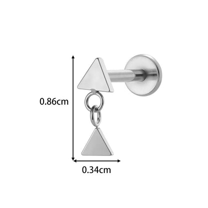 Implant Grade ASTM F136 Titanium Threadless Push Pin Moon Star Flat Back Stud | Minimalist Helix Cartilage Tragus Lip Piercing Jewelry