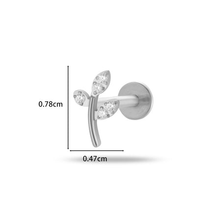 G23/F136 Titanium Flower Flat Back Labret Stud – 9 Designs | Hypoallergenic Cartilage Piercing Jewelry