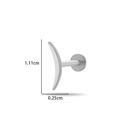 G23/F136 Titanium Moon & Star Push Pin Stud – Flat Base Lip & Ear Cartilage Piercing Jewelry | 12 Styles