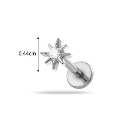 Implant Grade ASTM F136 Titanium Threadless Push Pin Zircon Flat Back Stud | Minimal Helix Cartilage Tragus Lip Piercing Jewelry