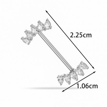 G23 Titanium Nipple Ring with CZ Gem | F136 Implant Grade Barbell Piercing Jewelry