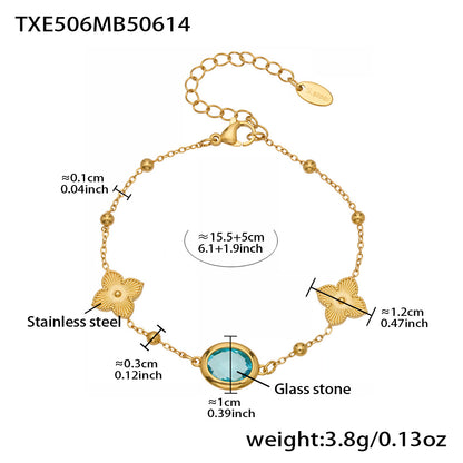 Stainless Steel Oval Gemstone Jewelry Series – Long Pendant Necklace · Bracelet · Drop Earrings | WANTI Jewelry