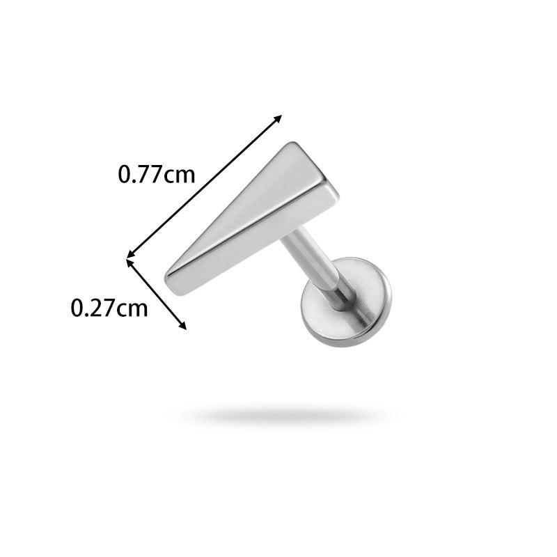 Implant Grade G23 ASTM F136 Titanium Geometric Labret Stud | Push Pin Flat Back 16G Lip & Cartilage Piercing Jewelry