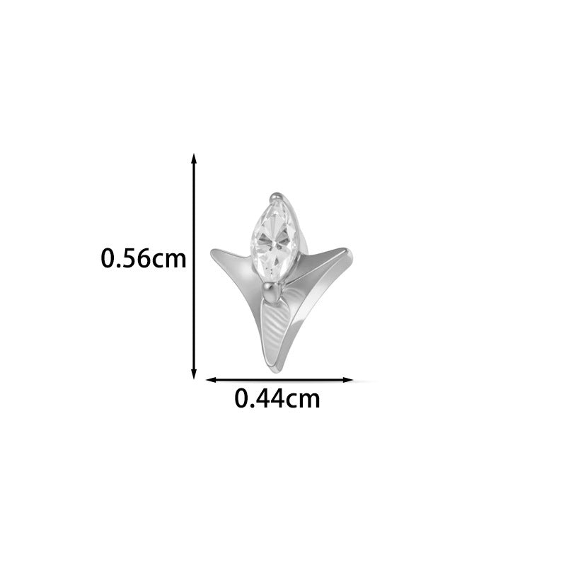 G23/F136 Titanium Internal Thread Lip & Cartilage Moon Stud