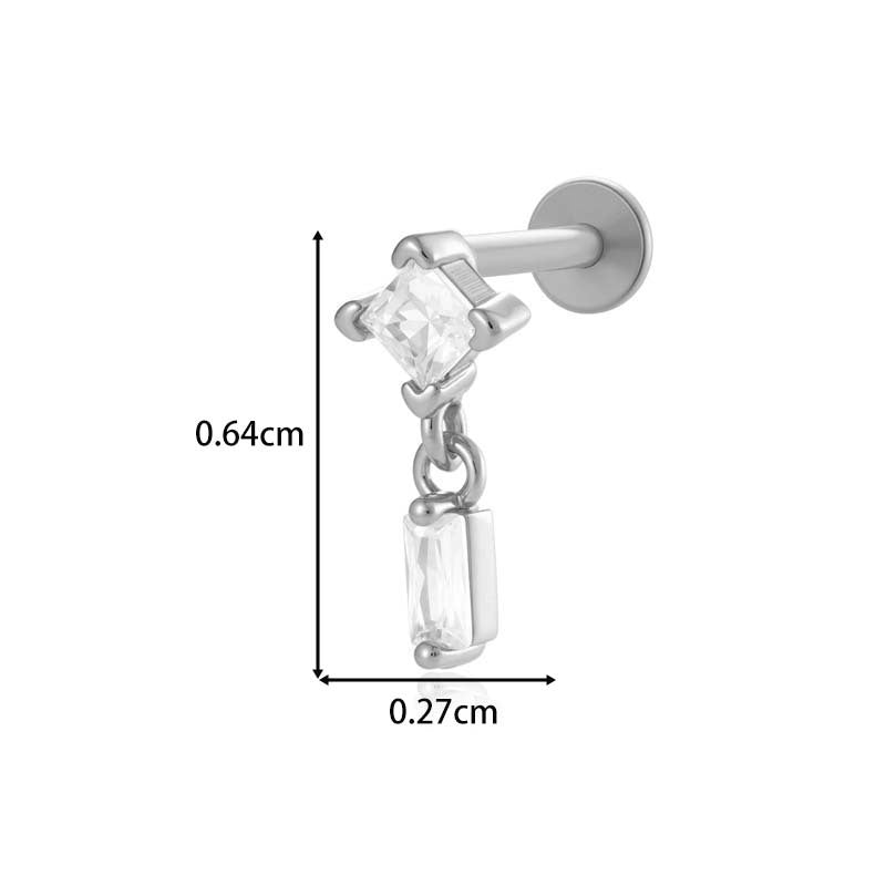 Titanium Internally Threaded  CZ Cartilage Stud – Hypoallergenic Piercing Jewelry