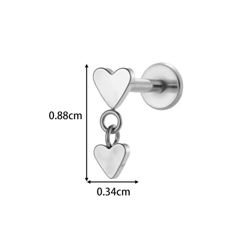 Implant Grade ASTM F136 Titanium Threadless Push Pin Moon Star Flat Back Stud | Minimalist Helix Cartilage Tragus Lip Piercing Jewelry