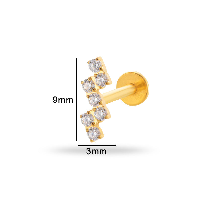 G23/F136 Titanium Internally Threaded Cartilage Stud – Luxury Lightweight Piercing Jewelry with CZ