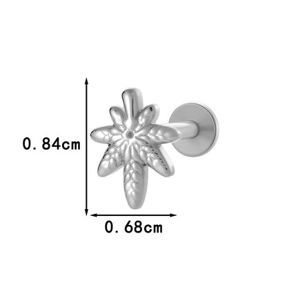 Titanium Internally Threaded Flat Back Piercing Stud for Cartilage