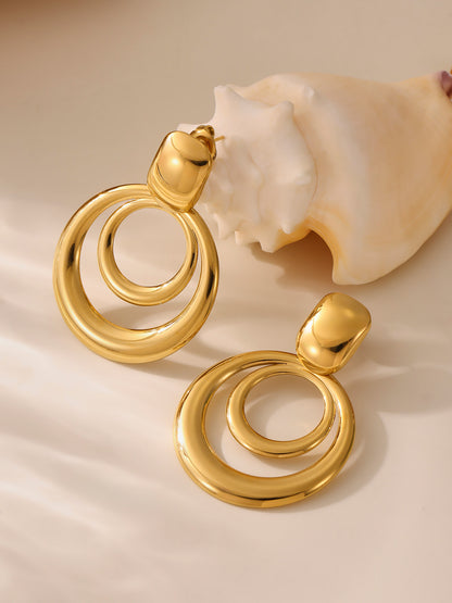 Geometric Multi-Layer Hoop Earrings Stainless Steel Statement Dangle Earrings – High Fashion Modern Jewelry | WANTI Jewelry