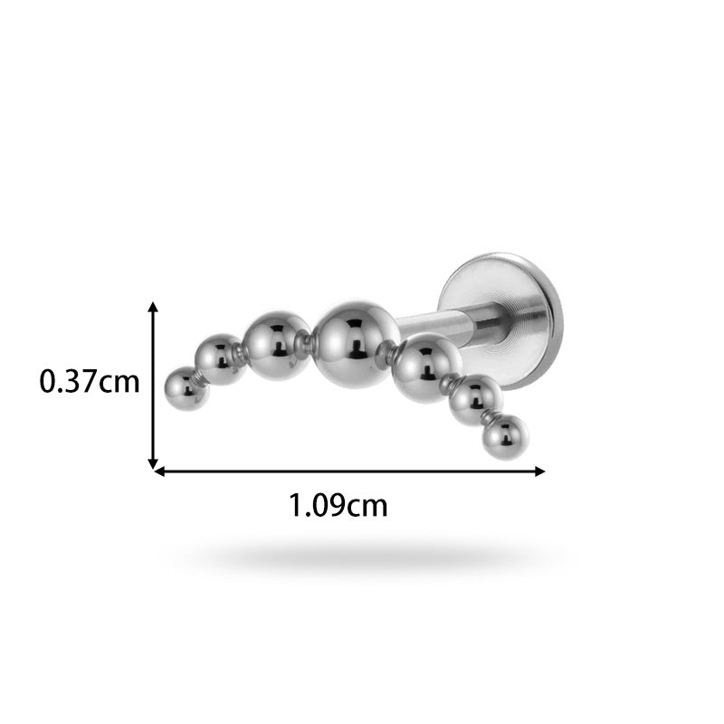 Implant Grade G23 ASTM F136 Titanium Geometric Labret Stud | Push Pin Flat Back 16G Lip & Cartilage Piercing Jewelry