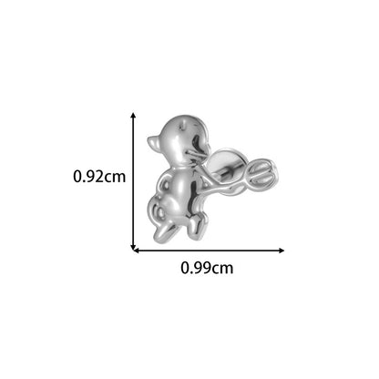 G23/F136 Titanium Internally Threaded Flat Back Lip Studs Cactus Star Flower Piercing Jewelry – Hypoallergenic Cartilage Earrings for Daily & Professional Use