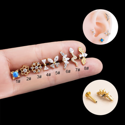 G23 Titanium Internally Threaded CZ Cartilage Stud – Hypoallergenic, Lightweight, Durable Piercing Jewelry