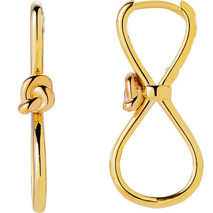 14K Two-Tone Rose Gold Twisted Flower Earrings | Elegant Floral Design for Women