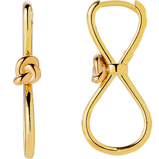 14K Two-Tone Rose Gold Twisted Flower Earrings | Elegant Floral Design for Women