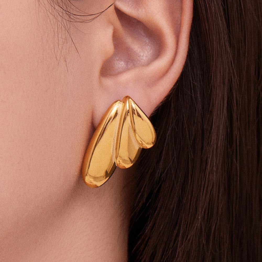 Stainless Steel Wing Earrings – Elegant High-End Statement Fashion Jewelry for Women