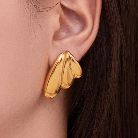 Stainless Steel Wing Earrings – Elegant High-End Statement Fashion Jewelry for Women