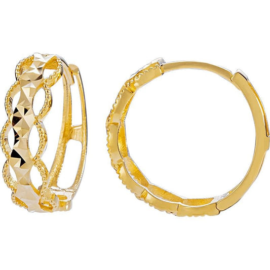 14K Gold Circle-Wrapped Shiny Earrings – 5 Pairs | Elegant & Lightweight Gift Set