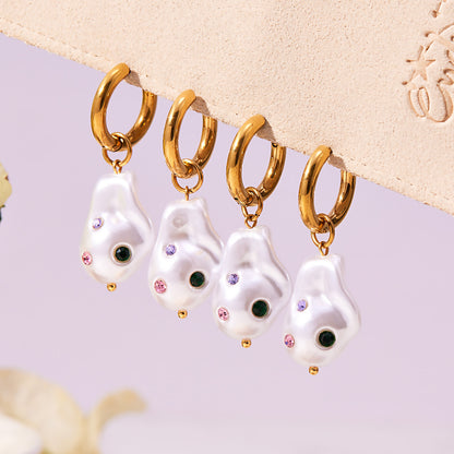 Colorful Beaded Stainless Steel Drop Earrings – Vibrant Fashion Jewelry for Everyday Glam