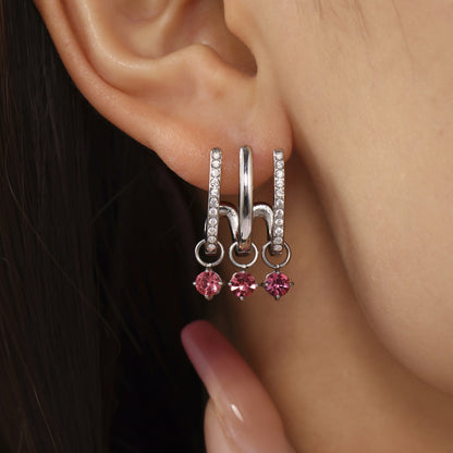 Tassel Zircon Earrings – Elegant Stainless Steel Dangle Earrings for Women