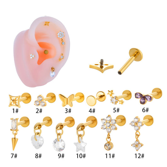Titanium Screw-In Flat Disc Piercing Stud – Threaded Flat Back Earring for Cartilage & Lobe