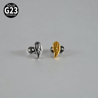 ASTM F136 Titanium Angel Wing Dermal Top – Internally Threaded Micro Dermal Anchor Jewelry for Collarbone & Surface Piercing