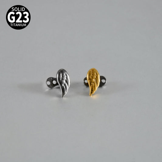 ASTM F136 Titanium Angel Wing Dermal Top – Internally Threaded Micro Dermal Anchor Jewelry for Collarbone & Surface Piercing