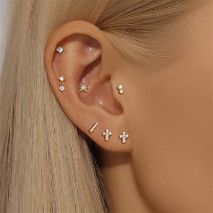 14K Gold Teardrop Zircon Stud Earrings – Dainty, Hypoallergenic & Everyday Chic