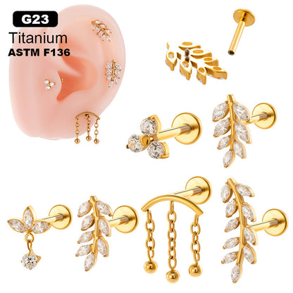 Flat-Top Titanium Screw-In Piercing Stud – Hypoallergenic Flat Back Jewelry