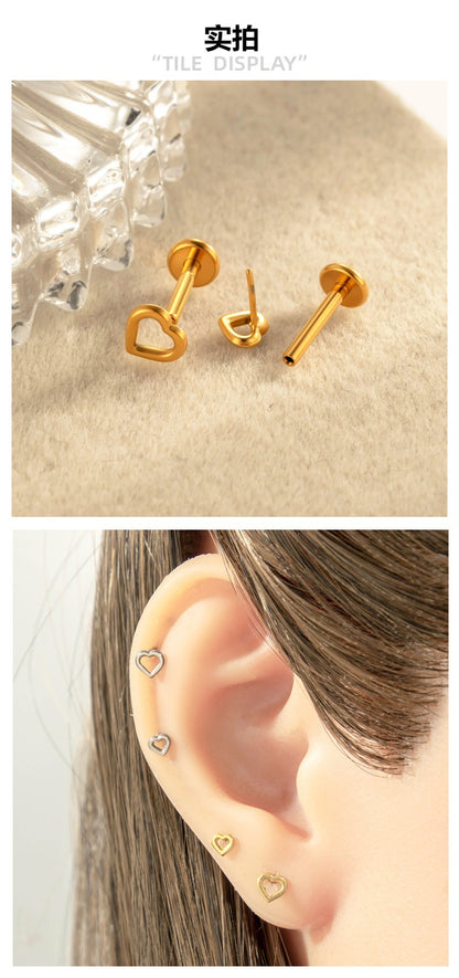 Minimalist Titanium Flat Disc Push Pin Stud – Hypoallergenic Cartilage Piercing Jewelry